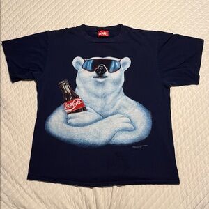 Vintage Coca-Cola Navy Tee with Polar Bear Design